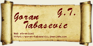 Goran Tabašević vizit kartica